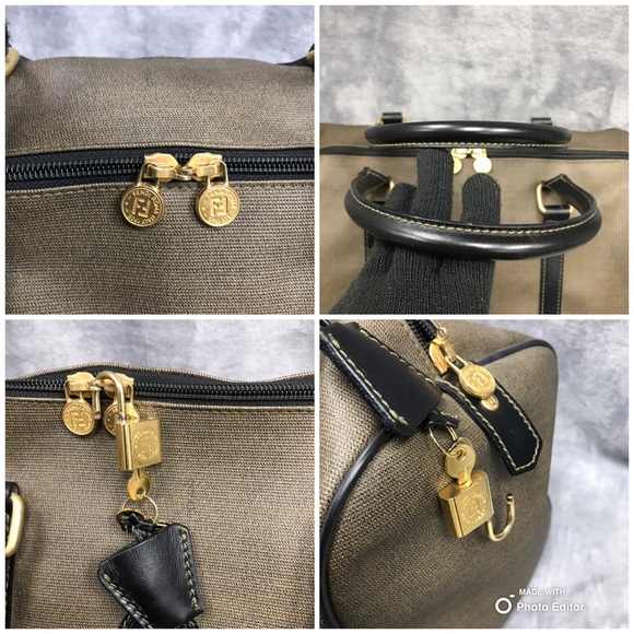 FENDI VINTAGE BOSTON DUFFLE BAG LOCK & KEY FINAL SALE - Picture 5 of 8